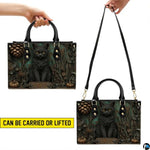 Personalized Animal Leather Handbag – Custom Name Flowers with 2D Print with 3D Effect – Gift for Gramma, Mom, Daughter