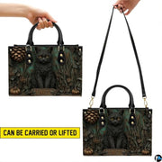 Personalized Animal Leather Handbag – Custom Name Flowers with 2D Print with 3D Effect – Gift for Gramma, Mom, Daughter