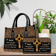 Side profile showing structured silhouette and textured finish of leopard sunflower cross handbag.