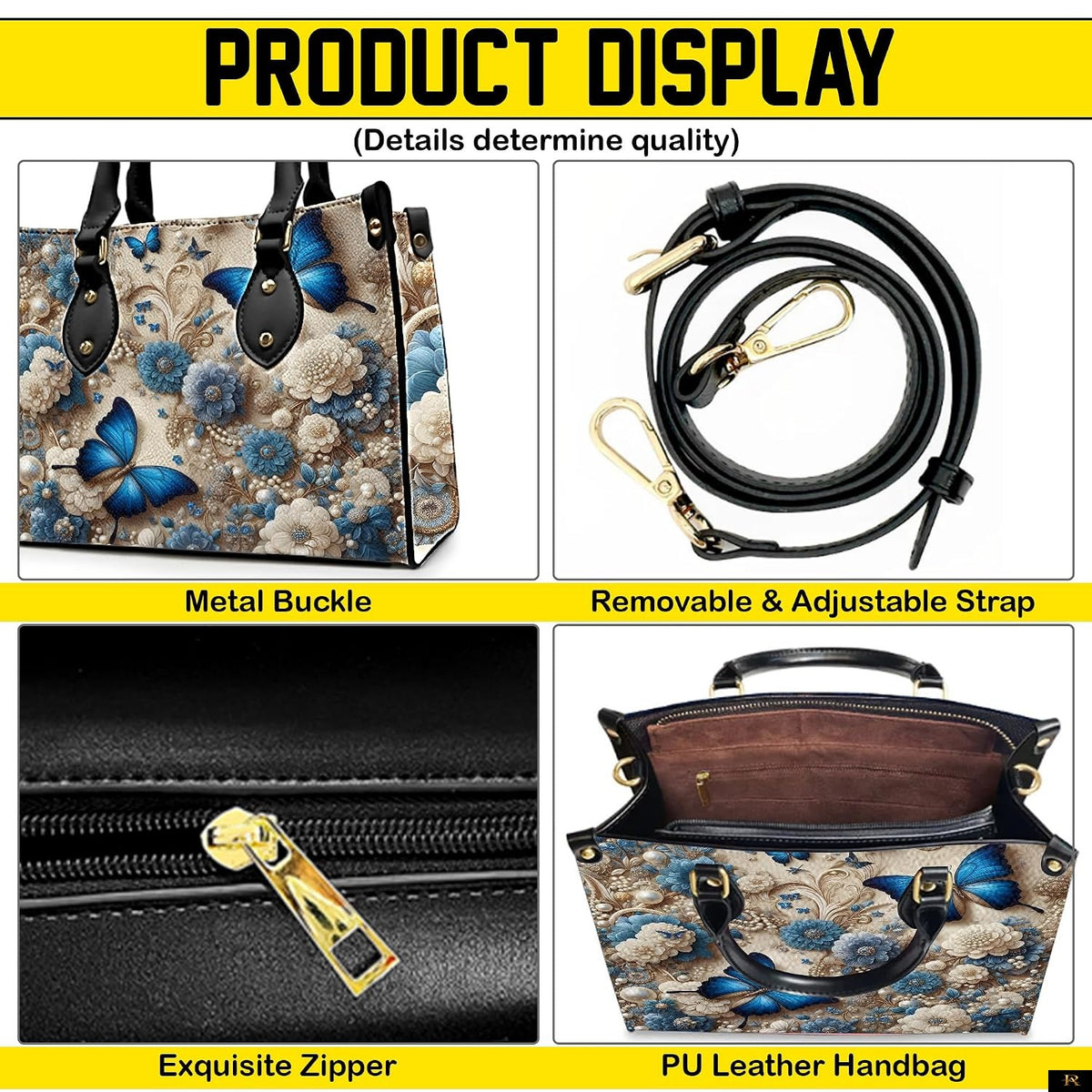 PREAUREUM "{split_values}" Personalized {collection_title} Leather Handbag