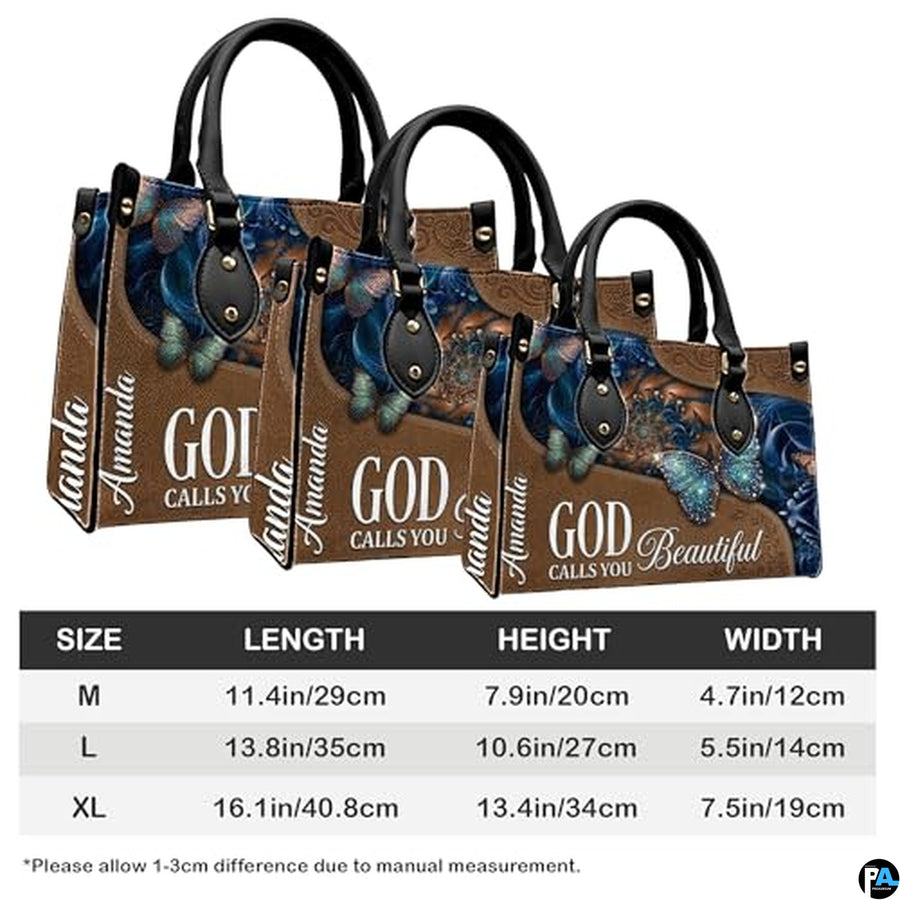 Personalized Christian Leather Handbag – Custom Purse Faith Gift for Mom, Grandma, Women Birthday or Christmas
