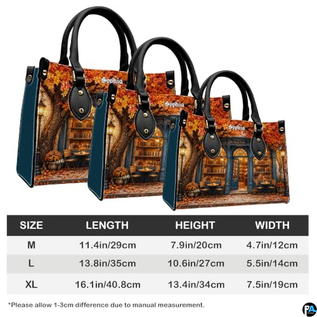 Personalized Book Lover Leather Handbag for Women, 3D Bookstore Library Tote Bag, Literary Gift for Readers, Bookworms
