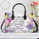 PREAUREUM "{split_values}" Personalized {collection_title} Leather Handbag