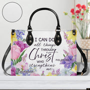 PREAUREUM "{split_values}" Personalized {collection_title} Leather Handbag