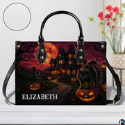 Personalized Witch Leather Bags, Halloween Purses For Women, Witch Art Bag, Spooky Halloween Purses, Holiday Gifts