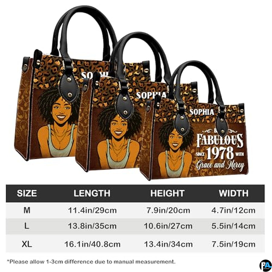 Personalized Black Women Leather Bag, Custom Name African Purses and Handbags Gifts for Mom Birthday Christmas Mothers Day