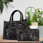 Personalized Halloween Leather Handbag – Custom Witch 3D Printing Effect Purses For Women – Spooky Gothic Shoulder Bag