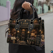 Street demonstration featuring the dark academia library art accessory presented in an outdoor setting.