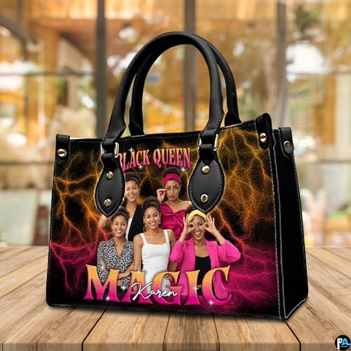 Personalized Leather Handbag for Black Women, Custom African Purse Bag Set, Birthday Meaningful Gifts for Mom, Friend