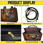 Product display overview highlighting removable shoulder strap, zipper detail, and interior layout.