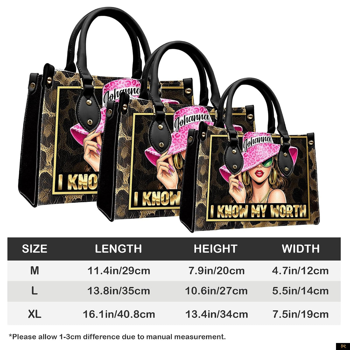 PREAUREUM "{split_values}" Personalized {collection_title} Leather Handbag