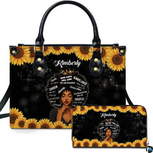 Personalized Leather Handbag for Black Women, Custom African Purse Bag Set, Birthday Meaningful Gifts for Mom, Friend
