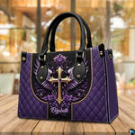 Personalized Christian Leather Handbag, Jesus Christian Tote Bag, Bible Purse, Religious Bags Gift for Mom, Women