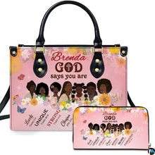 Personalized Leather Handbag for Black Women, Custom African Purse Bag Set, Birthday Meaningful Gifts for Mom, Friend