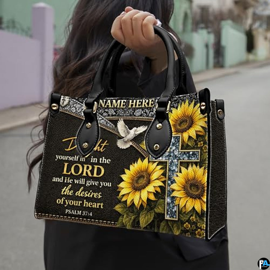 Personalized Christian Leather Handbag – Custom Purse Faith Gift for Mom, Grandma, Women Birthday or Christmas