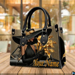 Personalized Black Women Leather Bag, Custom Name African Purses and Handbags Gifts for Mom Birthday Christmas Mothers Day