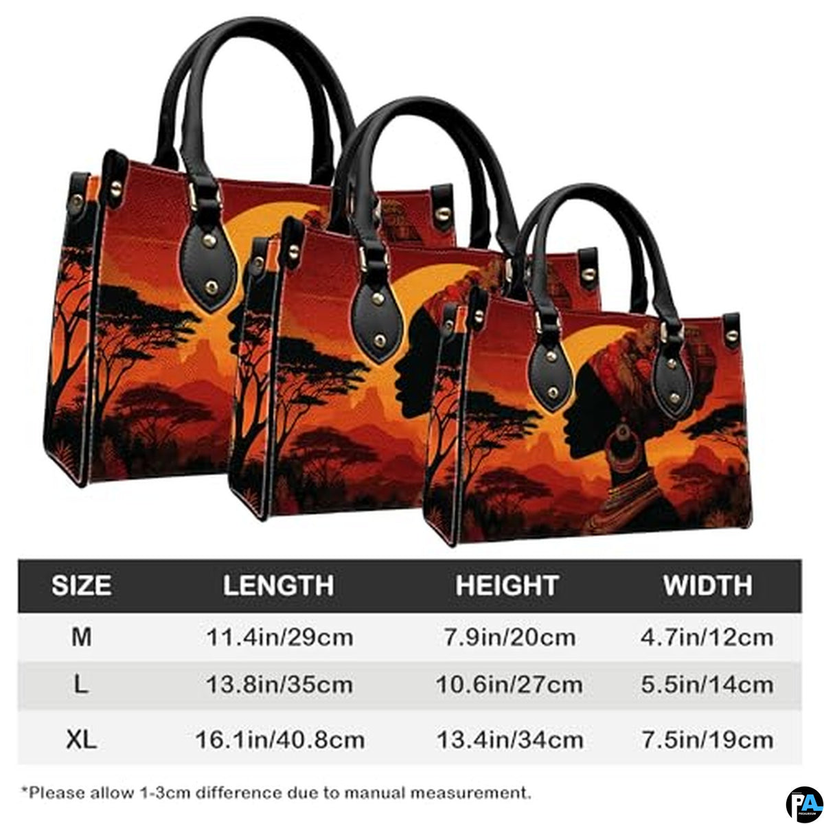 Personalized Black Women Leather Bag, Custom Name African Purses and Handbags Gifts for Mom Birthday Christmas Mothers Day
