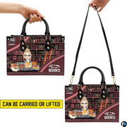 Personalized Book Lover Leather Bag, Just A Girl Who Loves Book Handbag With Name, Books Purse, Gifts For Readers, Writer