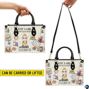 Personalized Book Lover Leather Bag, Just A Girl Who Loves Book Handbag With Name, Books Purse, Gifts For Readers, Writer