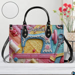 Side profile view showcasing continuous pastel coloration and structured silhouette.