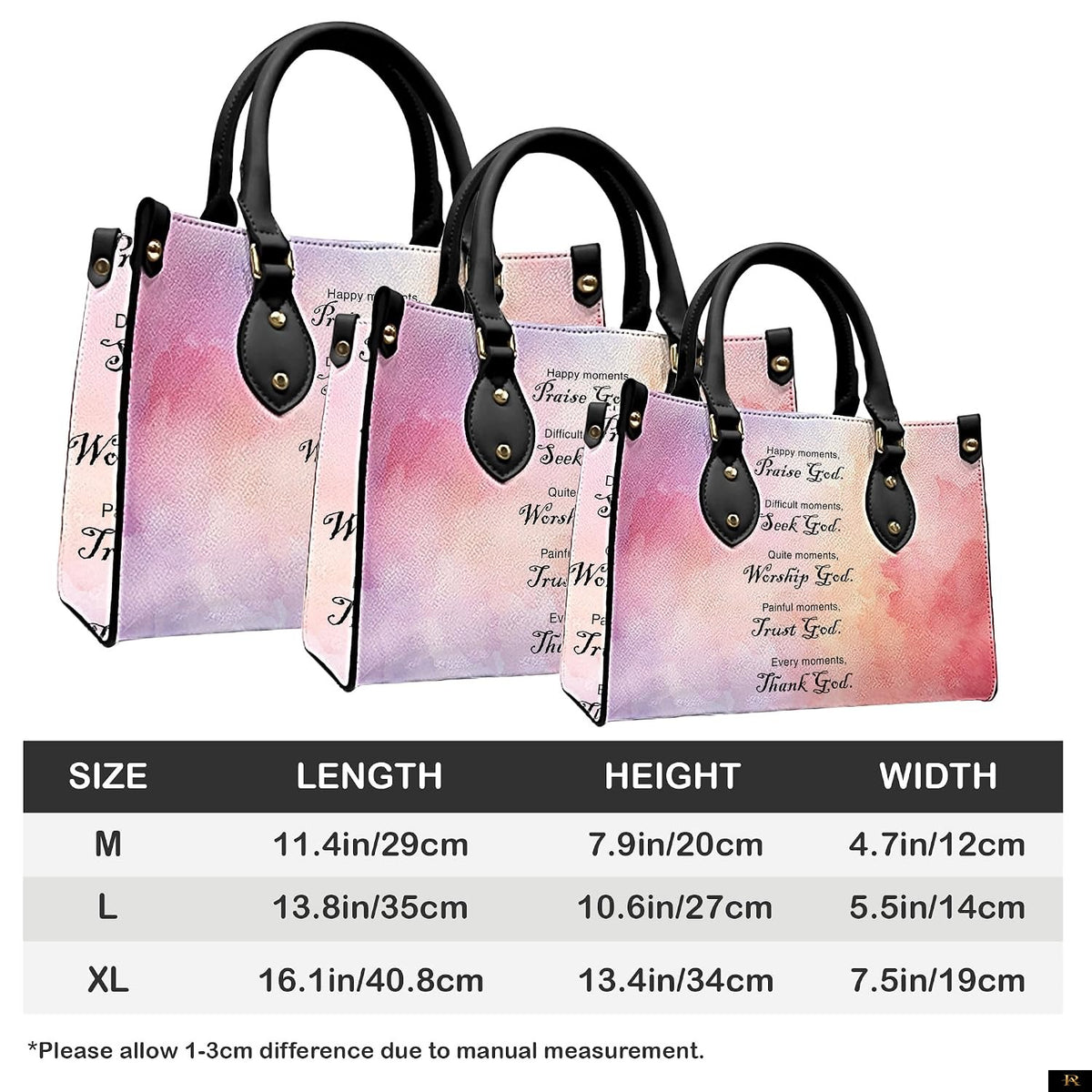 PREAUREUM "{split_values}" Personalized {collection_title} Leather Handbag