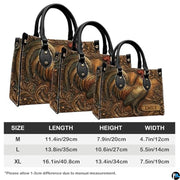 Personalized Animal Leather Handbag – Custom Name Flowers with 2D Print with 3D Effect – Gift for Gramma, Mom, Daughter