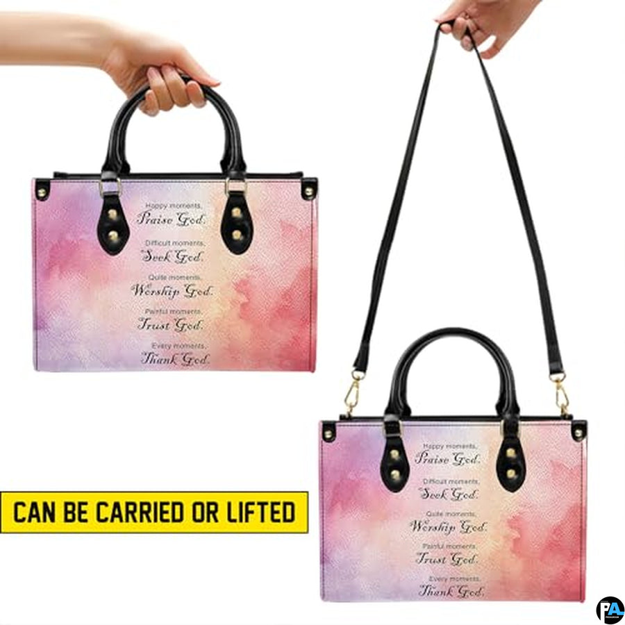 Personalized Watercolor Scripture Handbag for Faith Gift
