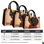 Proportion comparison panel for afro queen portrait handbag