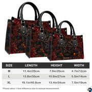 Personalized Halloween Leather Handbag – Custom Witch 3D Printing Effect Purses For Women – Spooky Gothic Shoulder Bag