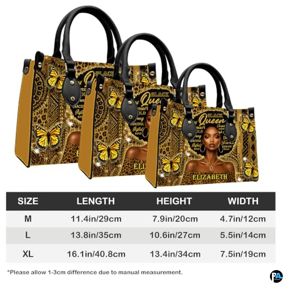 Personalized African American Leather Bag, African Purse, Gifts for Black Girl Women, Black History Handbags