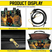 Personalized Black Women Leather Bag, Custom Name African Purses and Handbags Gifts for Mom Birthday Christmas Mothers Day