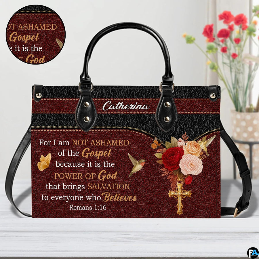 Interior compartment view displaying lining and pocket organization of burgundy rose handbag.