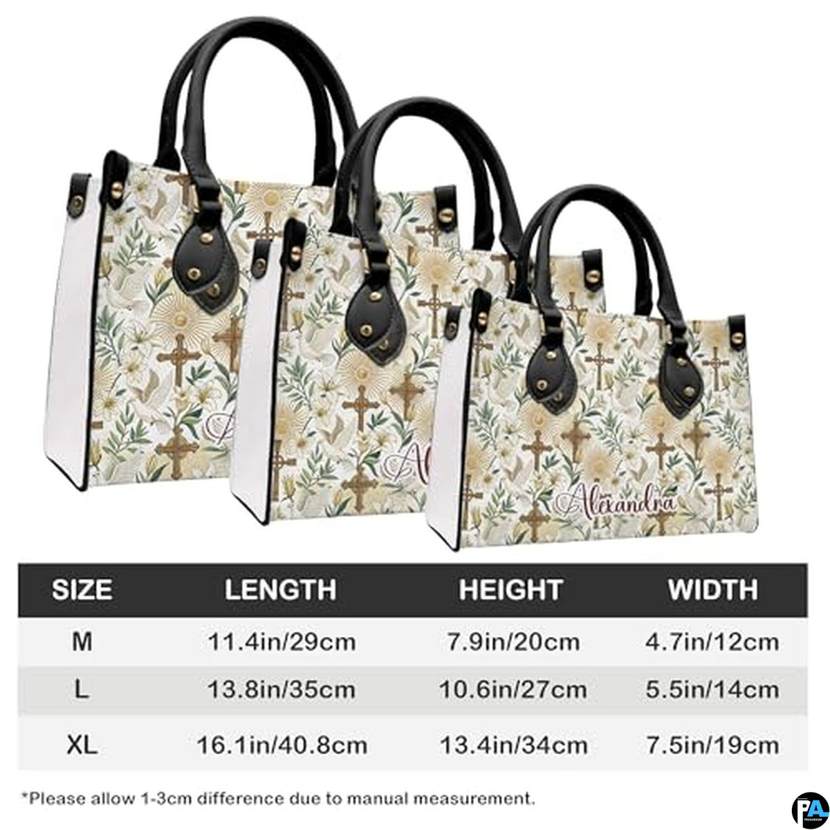 Custom Catholic Virgin Mary Leather Bag, Personalized Name Handbags and Purses for Christian Women Religious Bag Gifts