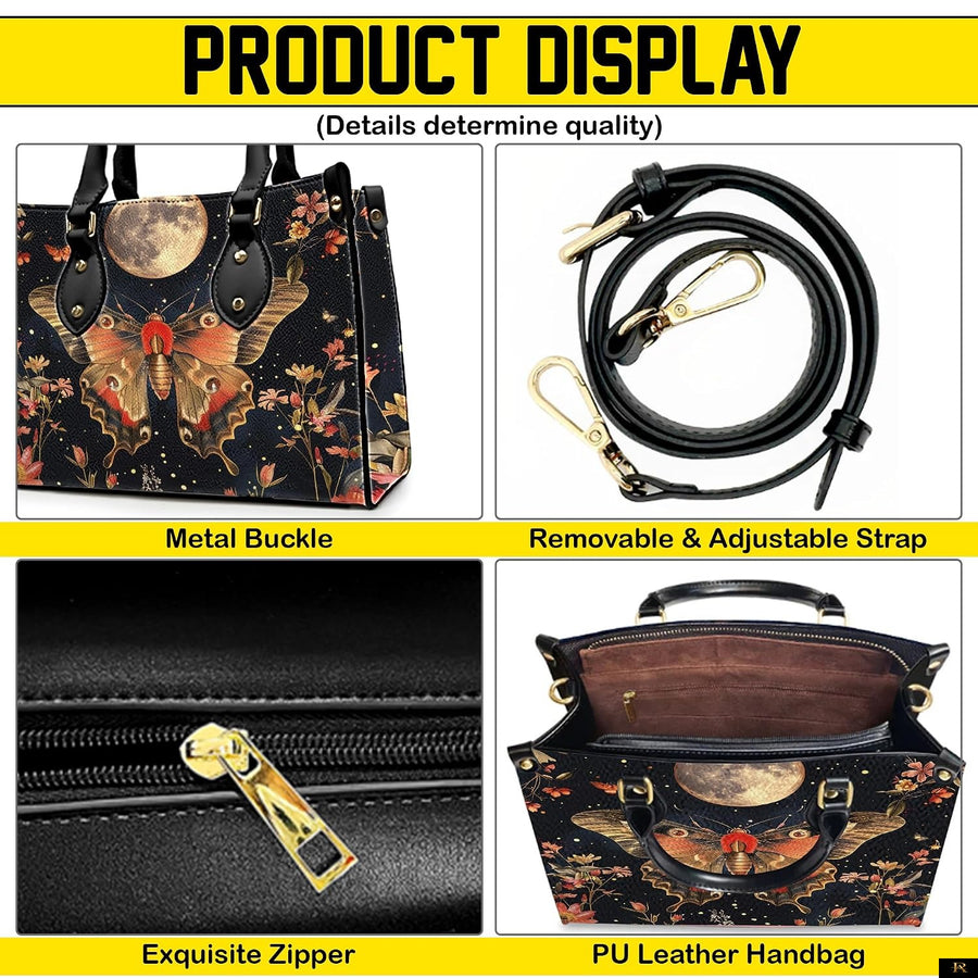 PREAUREUM "{split_values}" Personalized {collection_title} Leather Handbag