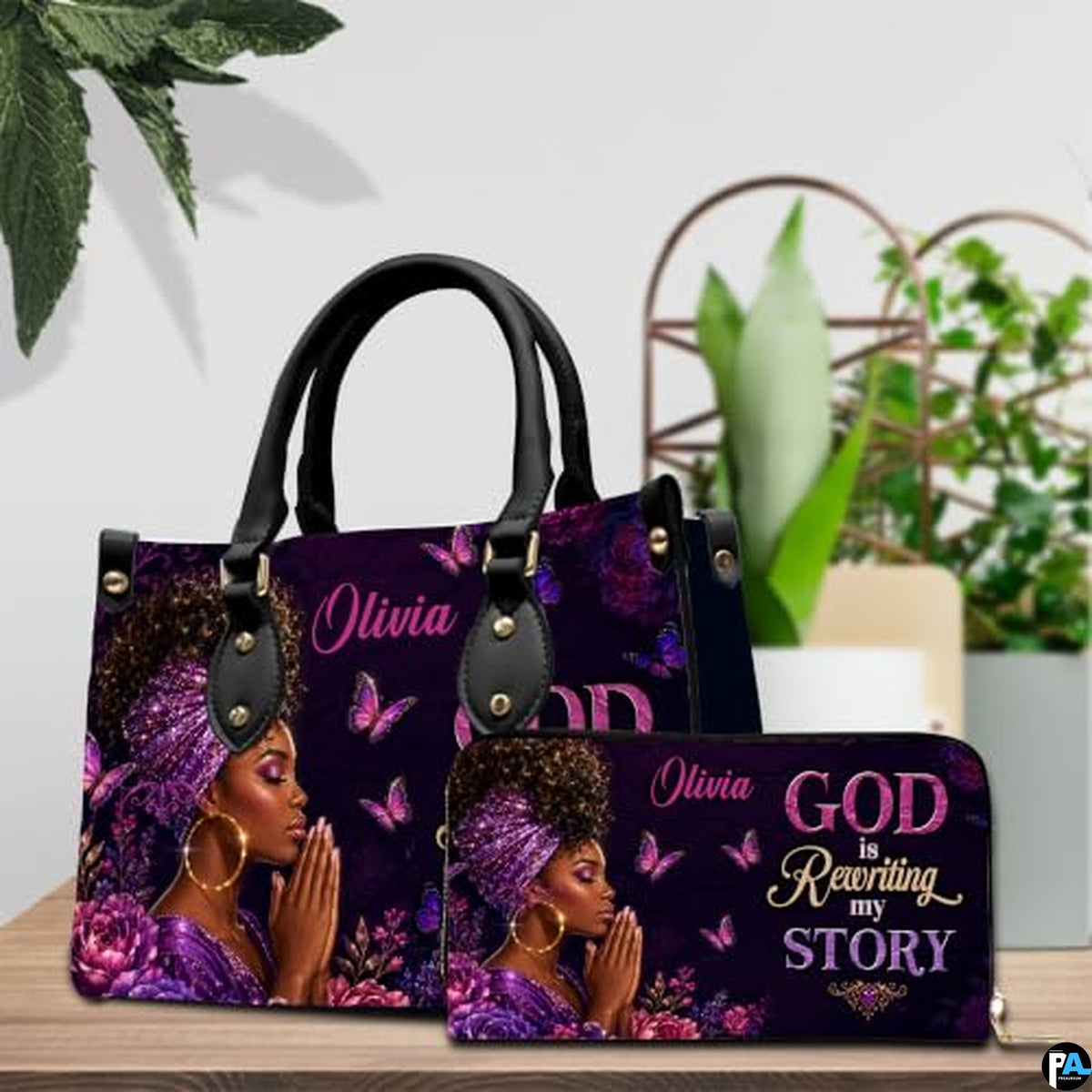 Personalized African American Leather Bag, African Purse, Gifts for Black Girl Women, Black History Handbags