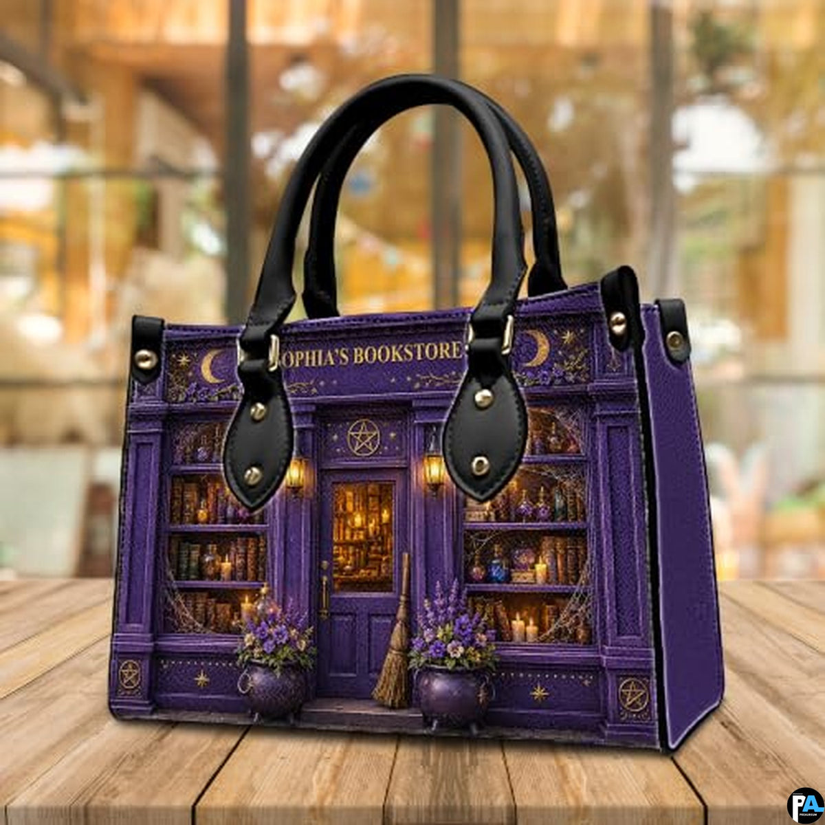 Personalized Book Lover Leather Handbag for Women, 3D Bookstore Library Tote Bag, Literary Gift for Readers, Bookworms