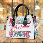 Personalized Nurse Leather Bag – Custom Medical Handbag & Purse Set with Name Gifts for Nursing Student Christmas Gift