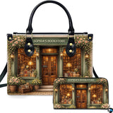 Sage Green Botanical Bookshop Handbag and Wallet Set