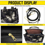 Personalized Butterfly Leather Handbag – Gothic Moon Bag with Adjustable Strap and Matching Witchcore Purse for Women