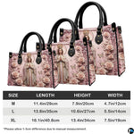 Size reference chart showing medium, large, and extra-large handbag dimensions