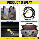 Product display infographic showing zipper, buckle, strap, and interior structure.