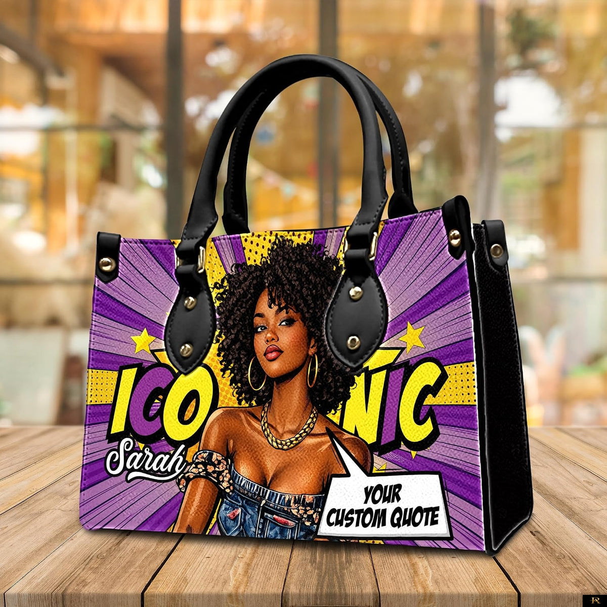 PREAUREUM "{split_values}" Personalized {collection_title} Leather Handbag