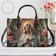 Detailed view of gothic stone archway and rose blossoms on structured accessory