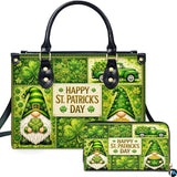 Gnome Clover Handbag with Green Collage