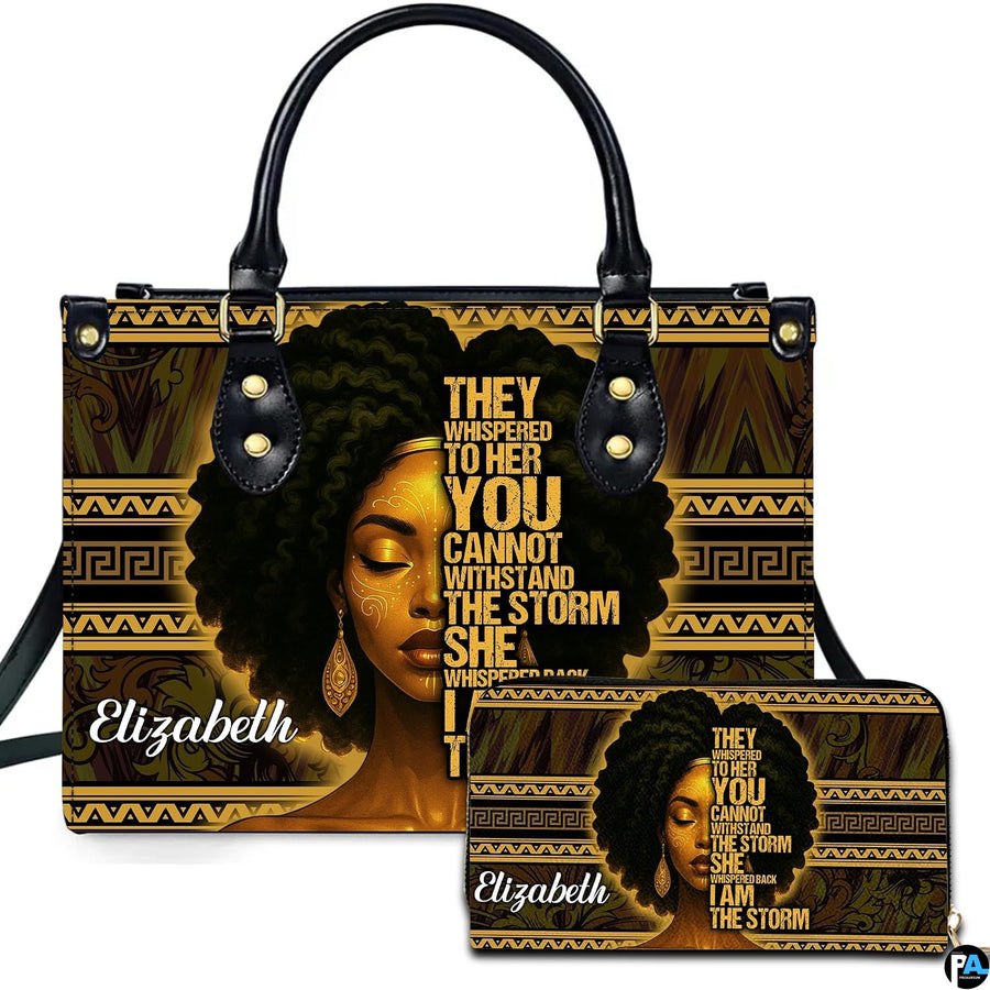 Personalized African American Leather Bag, African Purse, Gifts for Black Girl Women, Black History Handbags