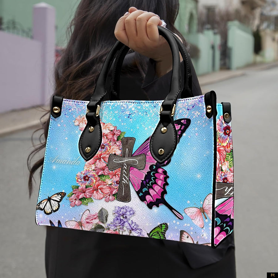 PREAUREUM "{split_values}" Personalized {collection_title} Leather Handbag