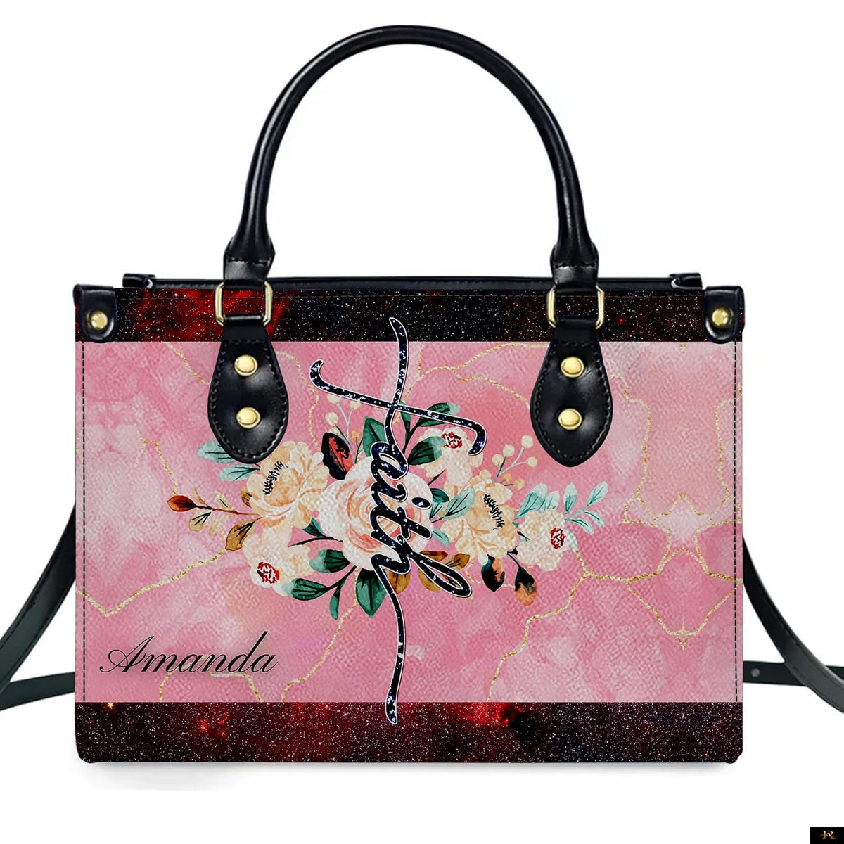PREAUREUM "{split_values}" Personalized {collection_title} Leather Handbag