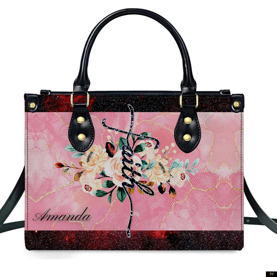 PREAUREUM "{split_values}" Personalized {collection_title} Leather Handbag