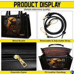 Four-panel showcase illustrating design details, hardware, and interior layout.
