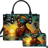 Turquoise Headwrap Coastal Sunset Artwork Accessory